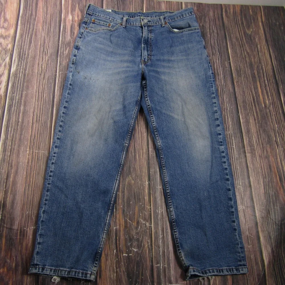 Levi's Jeans Mens 550 30W 29L Blue Wash Relaxed Straight Regular Fit Stretch